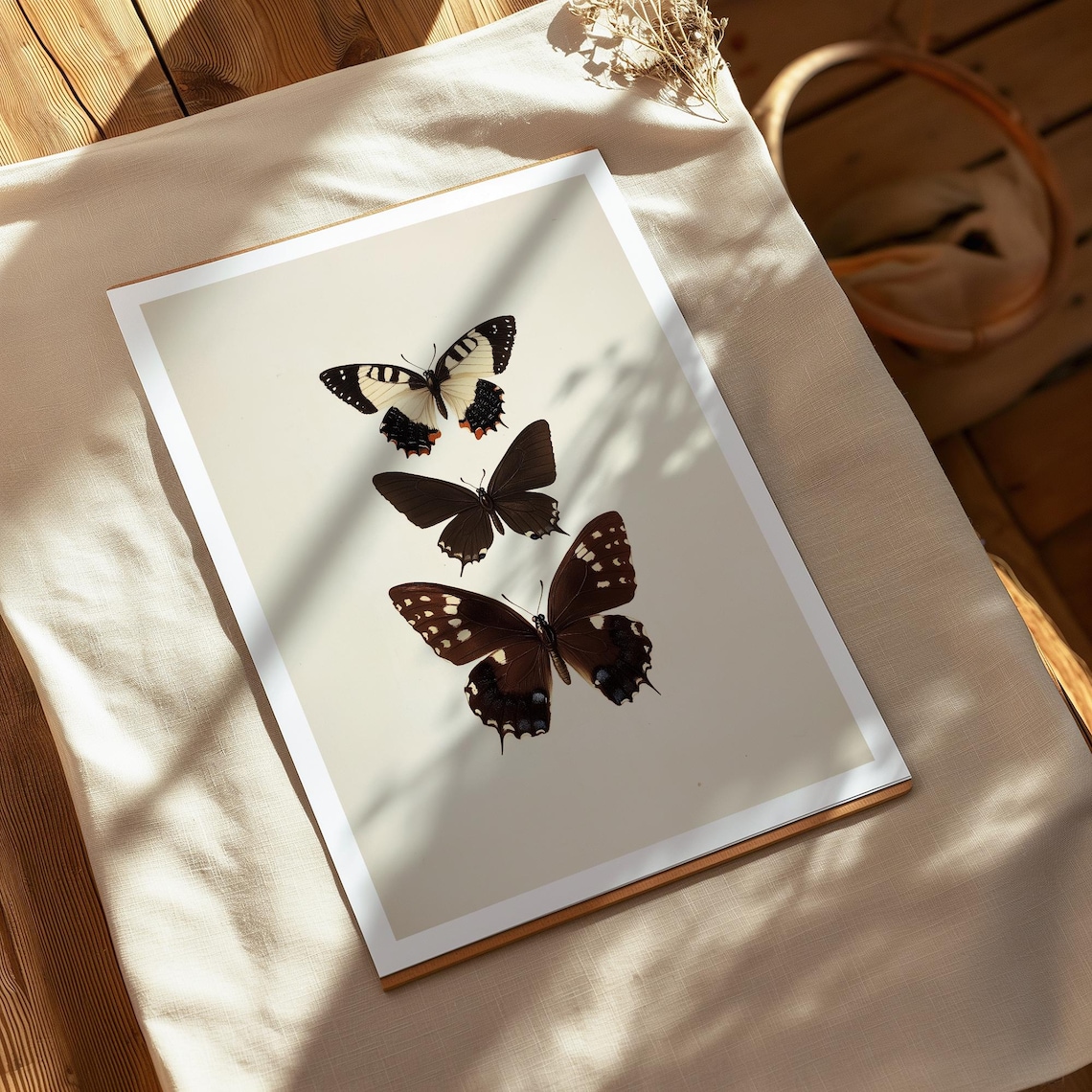 Vintage Butterfly Art Print, Cottagecore Neutral - Image 3