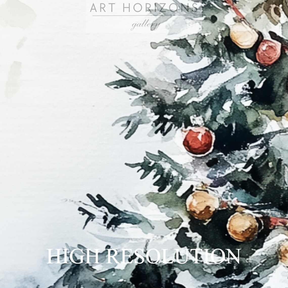 Christmas Tree Watercolor Gifts Snow Winter Farmhouse Holiday Poster - Image 4