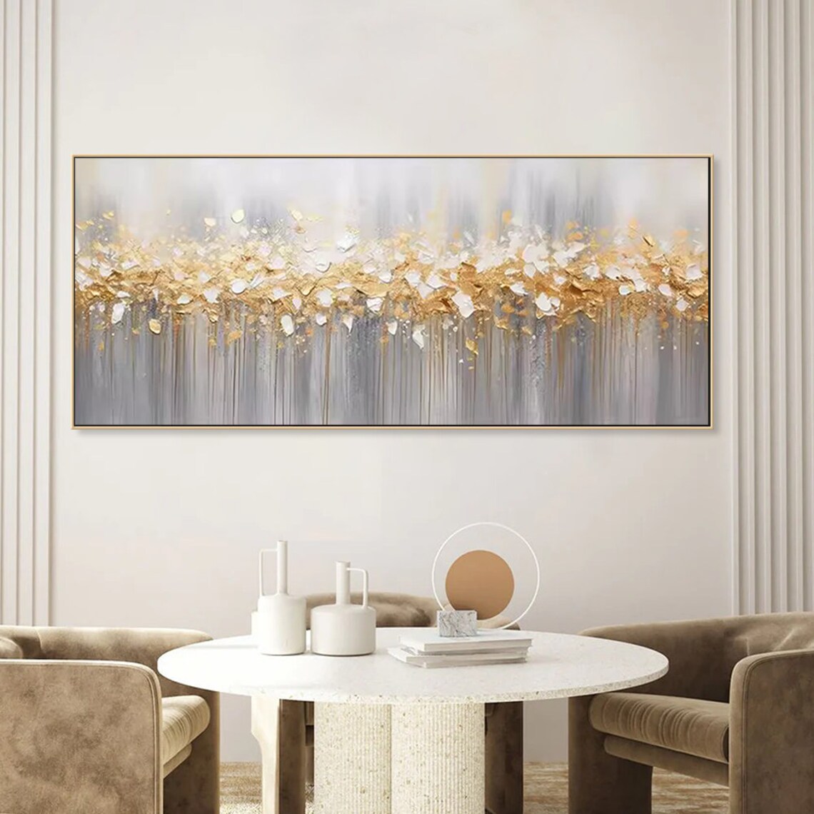 Gold Abstract Painting, Boho Modern Art Print - Image 2