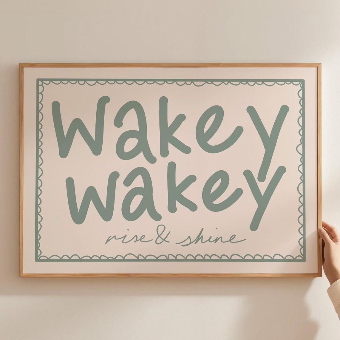 Wakey Print Bedroom Wall Prints College Posters Neutral Nursery Bold Horizontal Art Quirky Decor Home Poster
