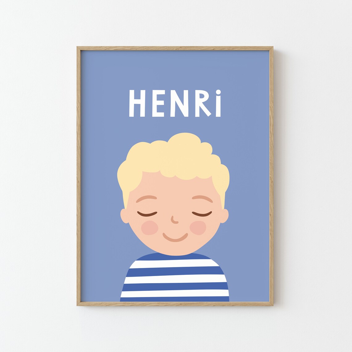 Personalized Boy Portrait, Nursery Kids Wall Art Print - Image 3