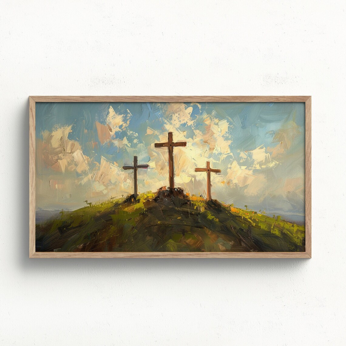 Christian Jesus Three Crosses Easter Calvary Art Print