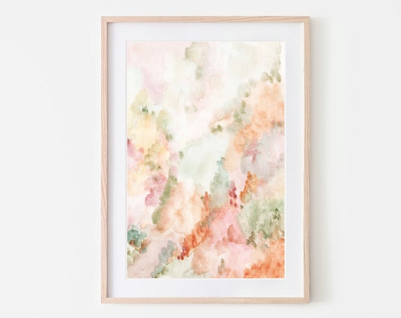Wall Art Pastel Wall Prints Neutral Art Print Abstract Art Peach Decor Beige Art Abstract Watercolor Prints