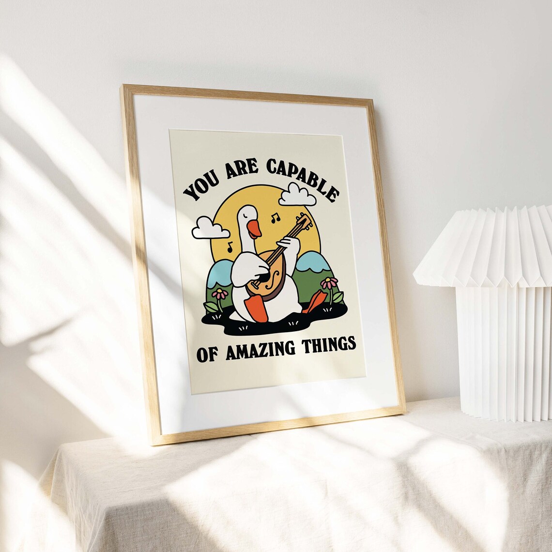 Retro Banjo Goose Cottagecore Poster, Affirmation Quote - Image 3