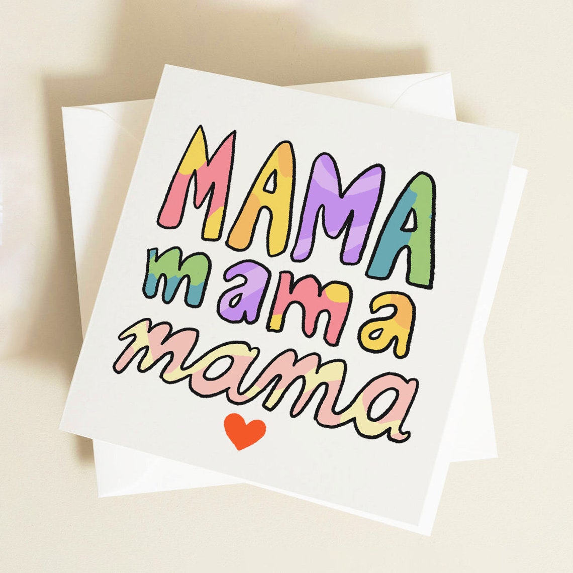 Mama Mama Mama Colorful Hand Lettered Birthday Card For Mum Gift - Image 3