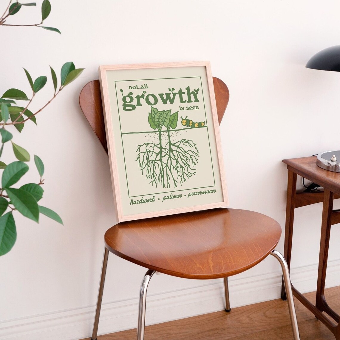 Not All Growth Is Seen Green Botanical Motivational Wall Poster - Image 4