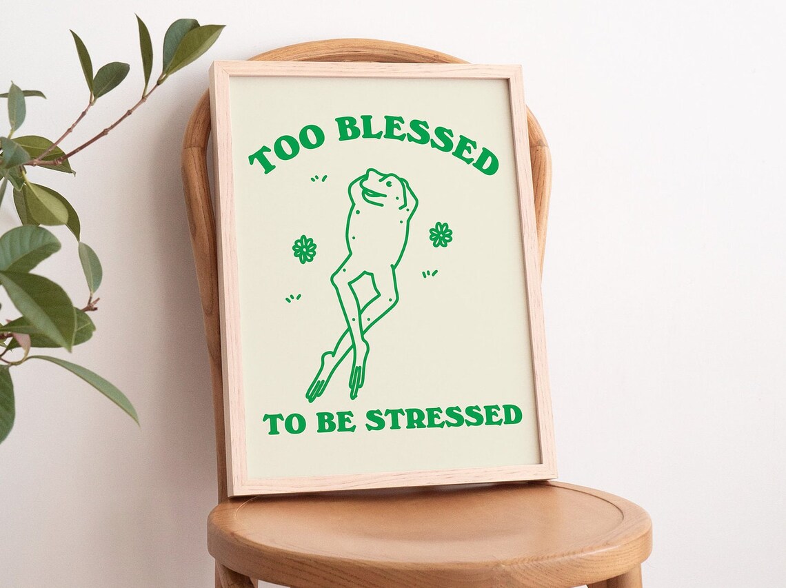 Green Frog Cute Quote Retro Minimal Art Print - Image 3