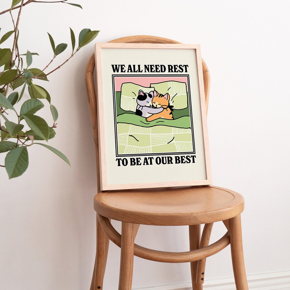 Retro Cat Positive Quote Poster Print, Vintage Style - Image 3