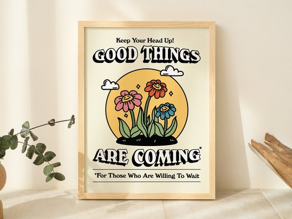 Retro Flower Print, Vintage Botanical Wall Art