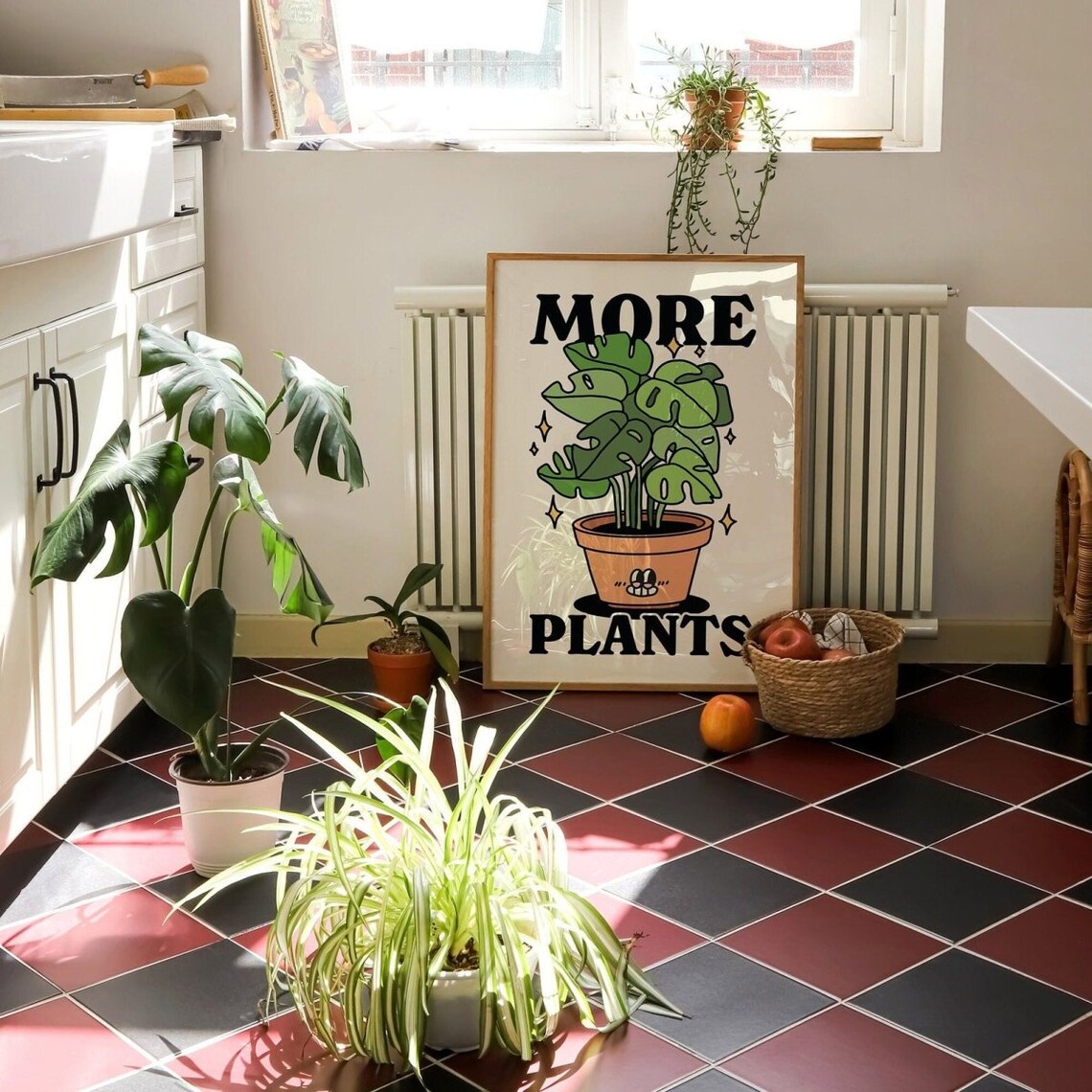 More Plants Monstera Retro Botanical Houseplant Decor Poster - Image 2