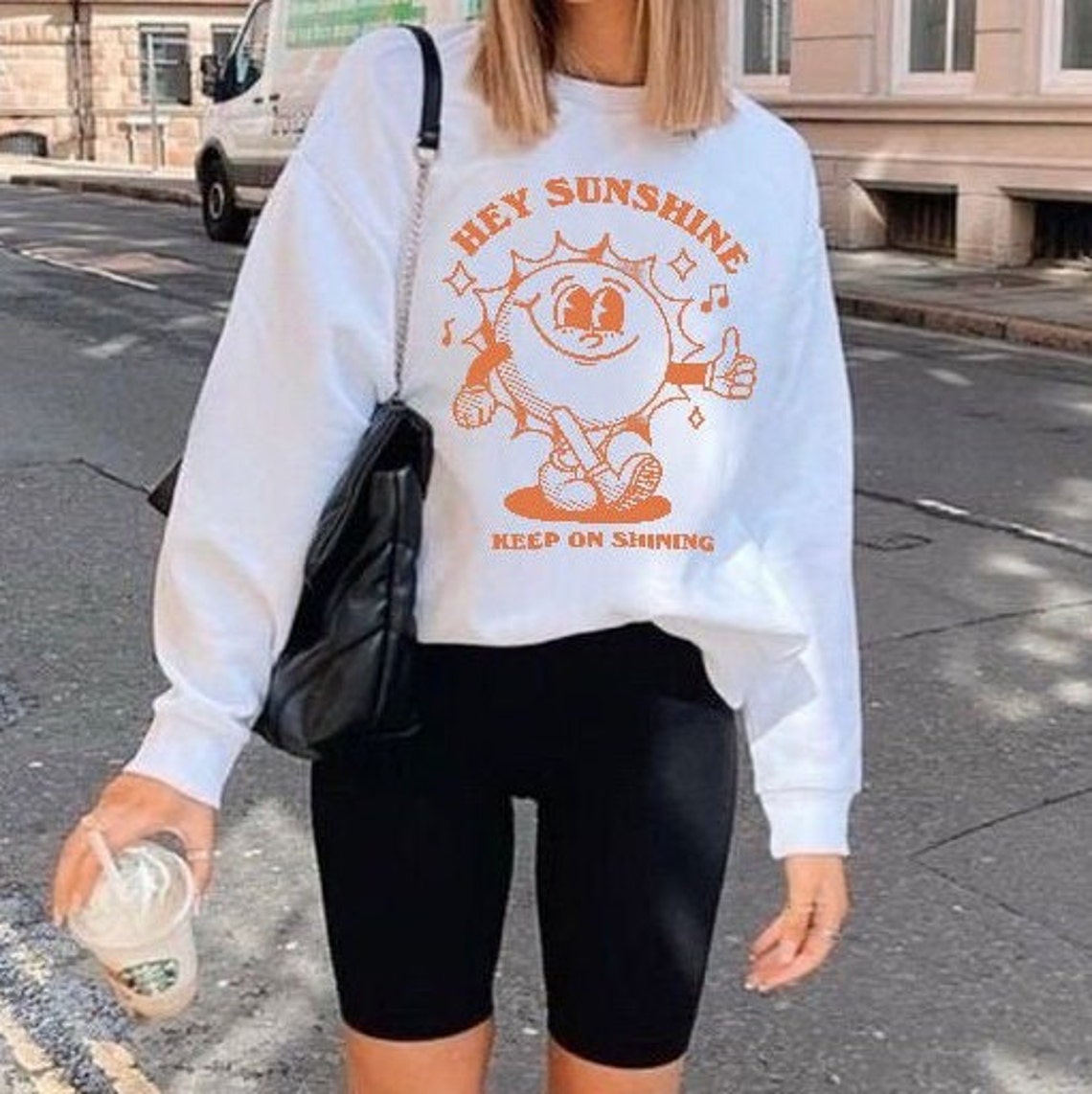 Aesthetic Woman Sweatshirt Trendy Sweater Vsco Jumper Aesthetic Hey Sunshine Hoodie Mental Health Pinterest Graphic Crew Neck Unisex - Image 3