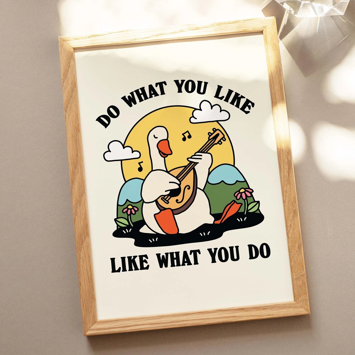 Do What You Like Goose Banjo Retro Music Funny Cottagecore Poster - Image 3