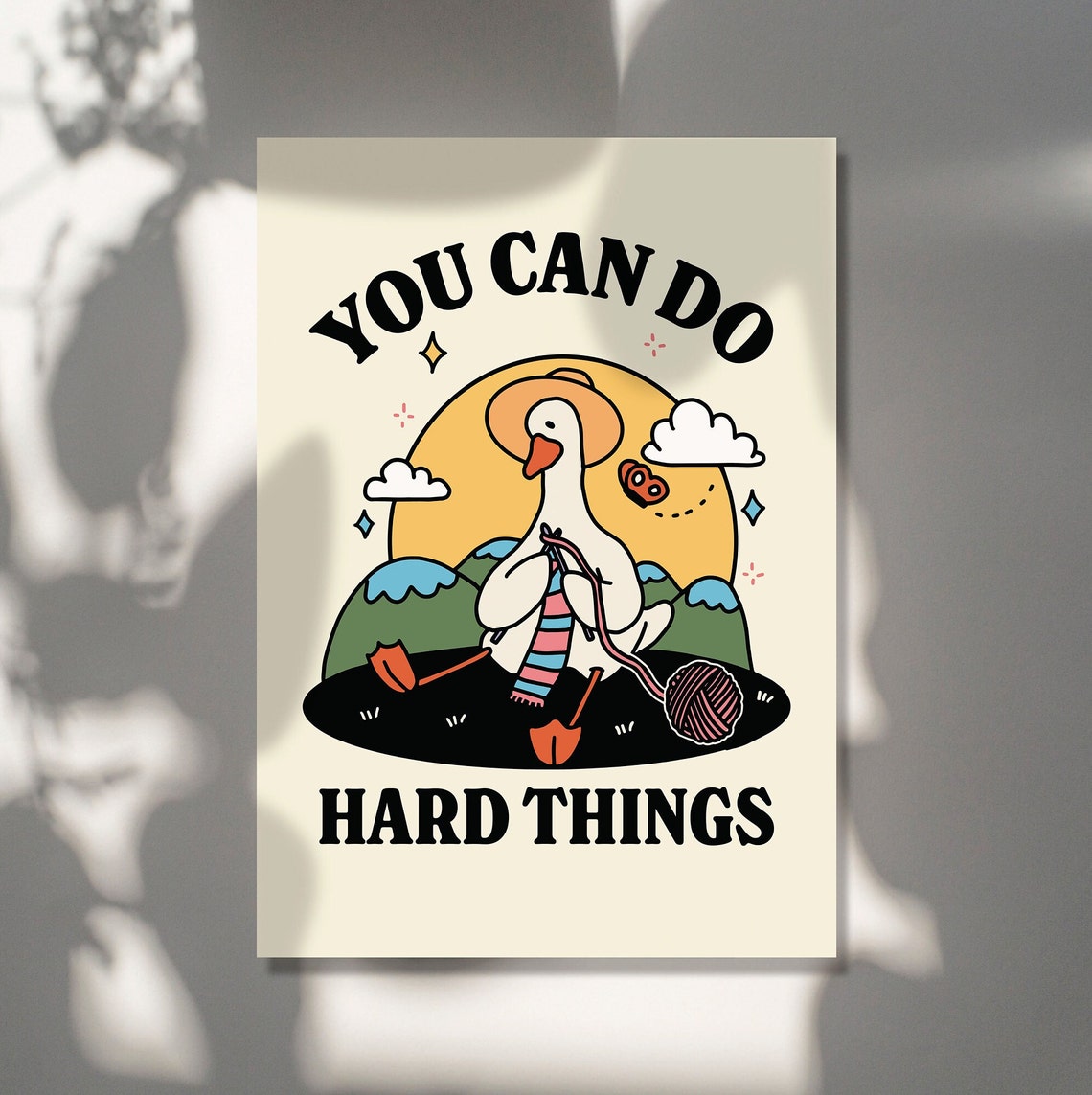 Cute Goose Wall Print Retro Frog Illustration Classroom Print Cottagecore Positive Quote Cute Print Kids Room - Image 2