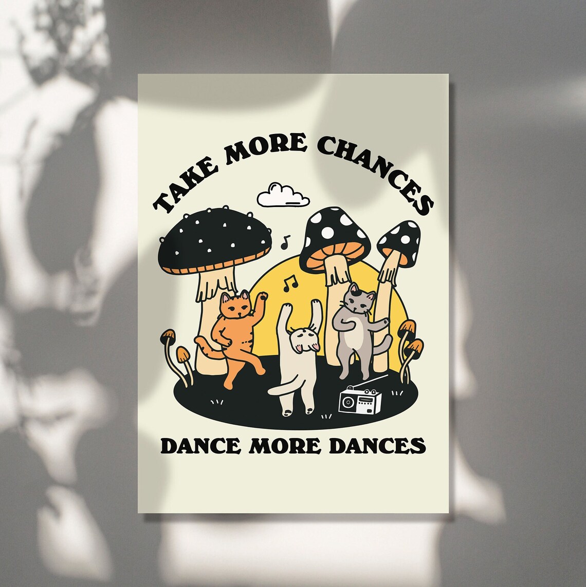 Retro Dancing Cats Vintage Illustration Art Print - Image 2