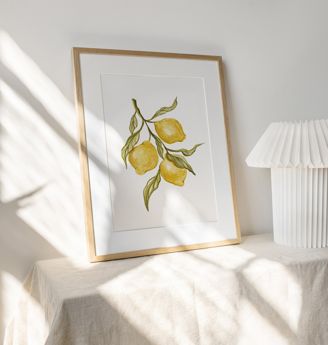 Lemon Branch Watercolor Botanical Kitchen Art Print - Image 3