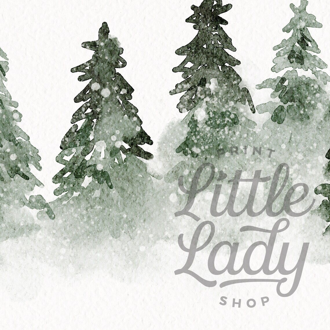 Minimal Winter Tree Christmas Art Print, Rustic Earthy - Image 3