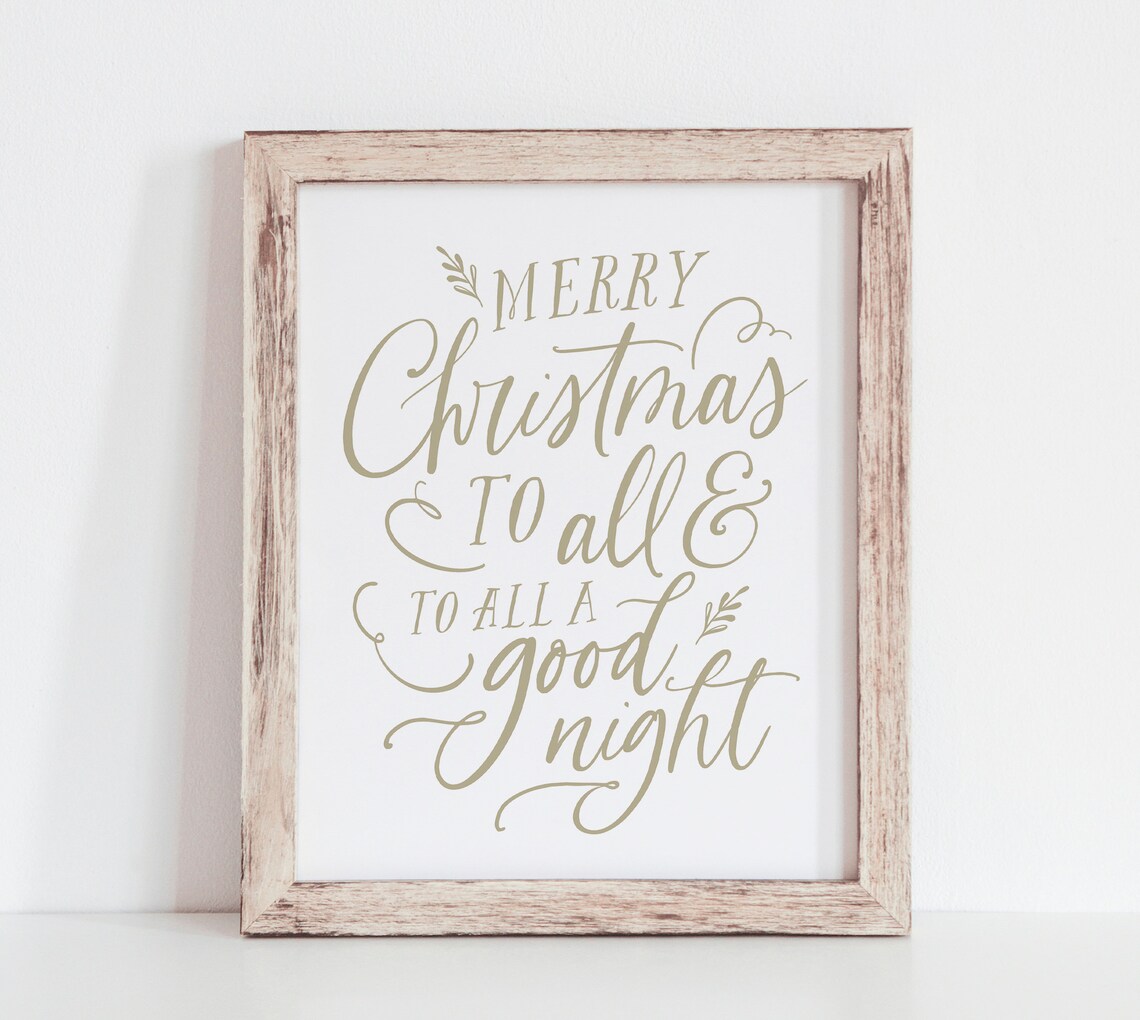 Calligraphy Christmas Print, Rustic Holiday Wall Art - Image 5