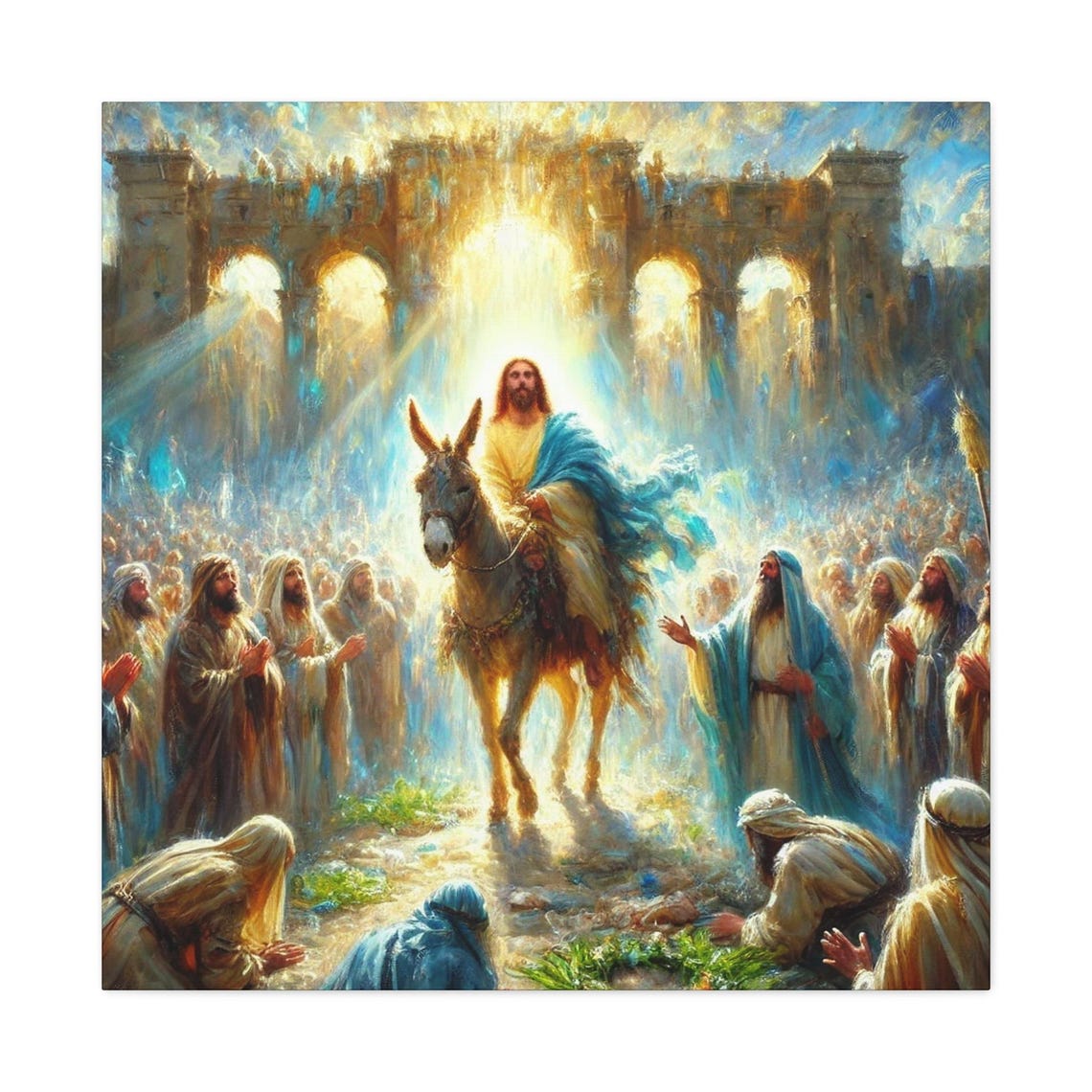 Jesus Triumphal Entry Into Jerusalem Palm Sunday Donkey Poster