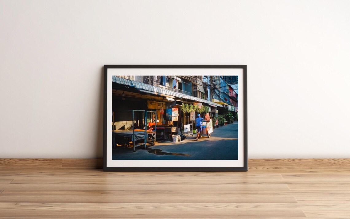 Bangkok Street And Thai Food Vendor Thailand Photography Wall Art Gift Travel New House Decor