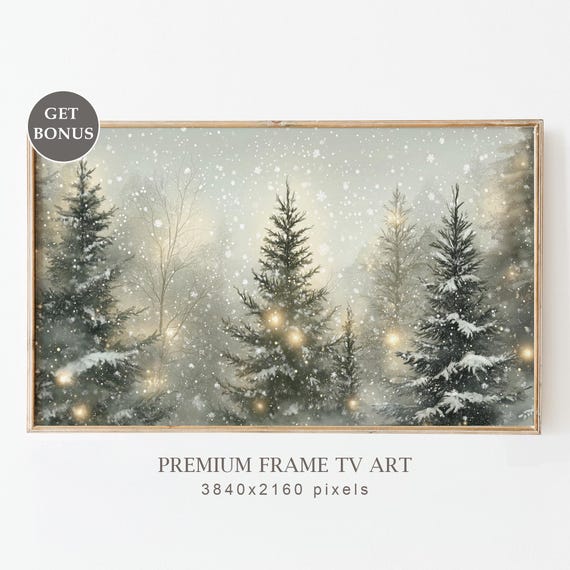 Winter Forest Christmas Holiday Decor Art Print