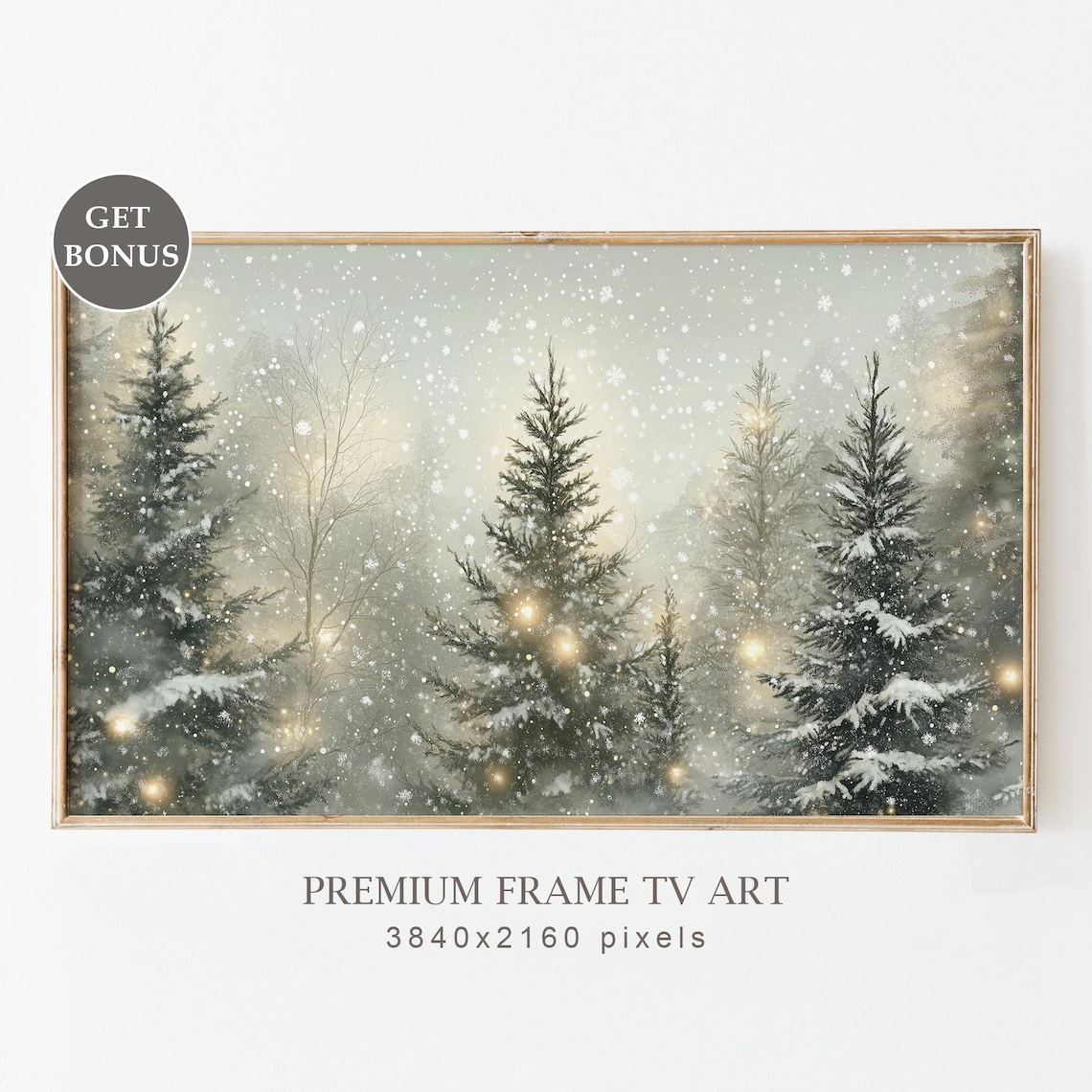 Winter Forest Christmas Holiday Decor Art Print