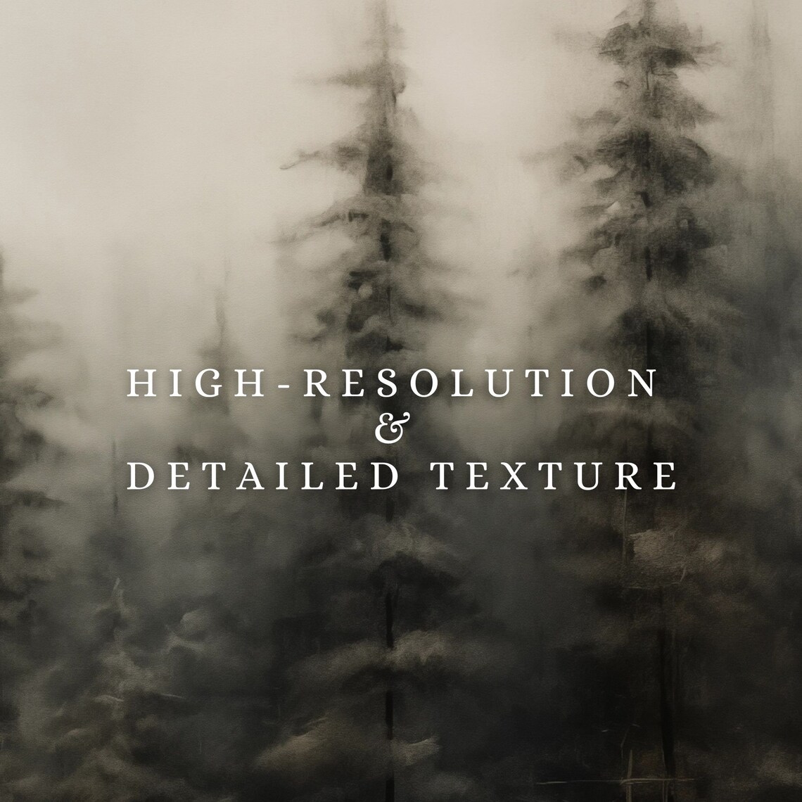 Vintage Winter Forest Trees Art Print, Farmhouse - Image 2