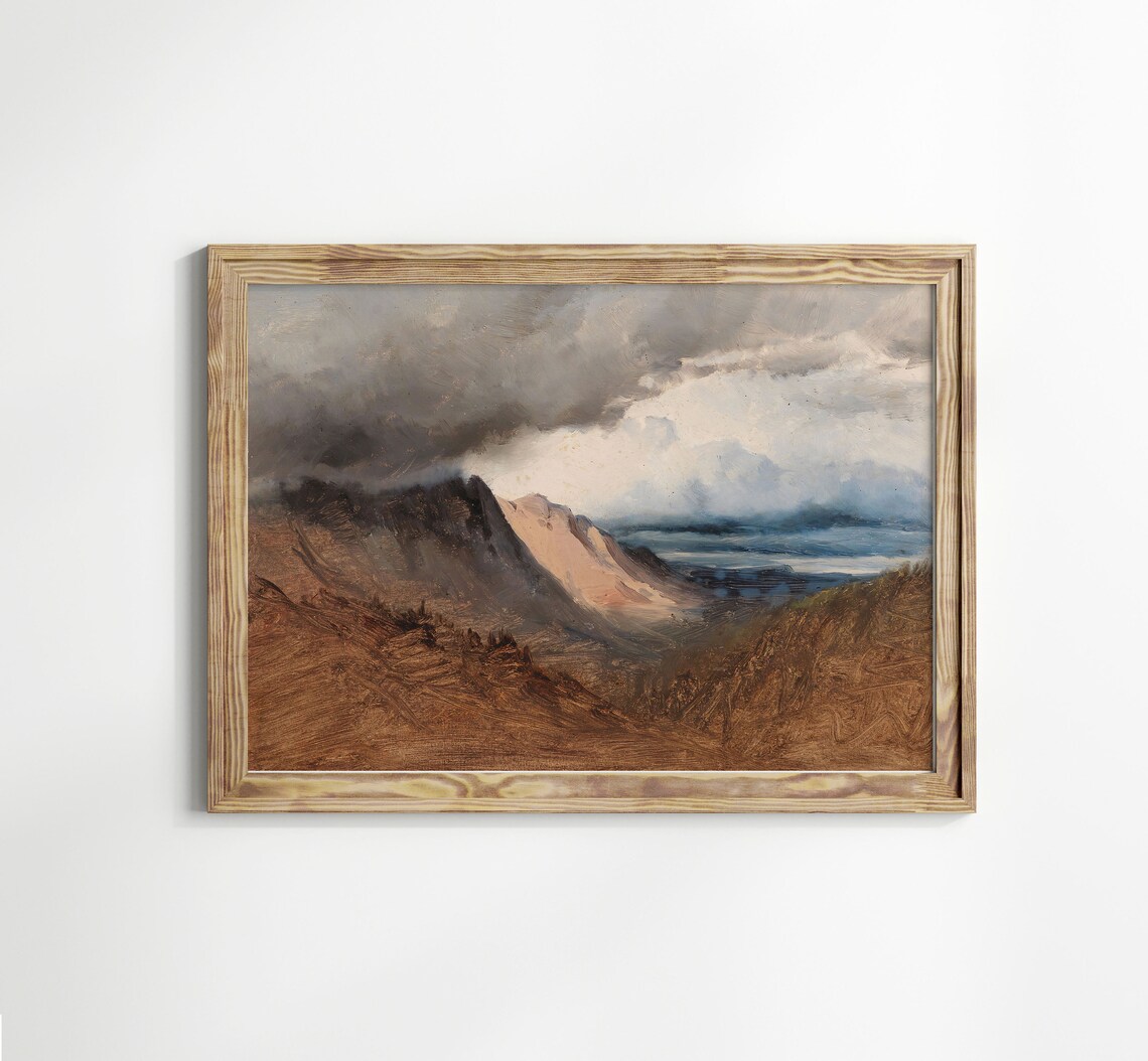 Mountain Landscape Painting Rustic Wall Art Print - Image 3