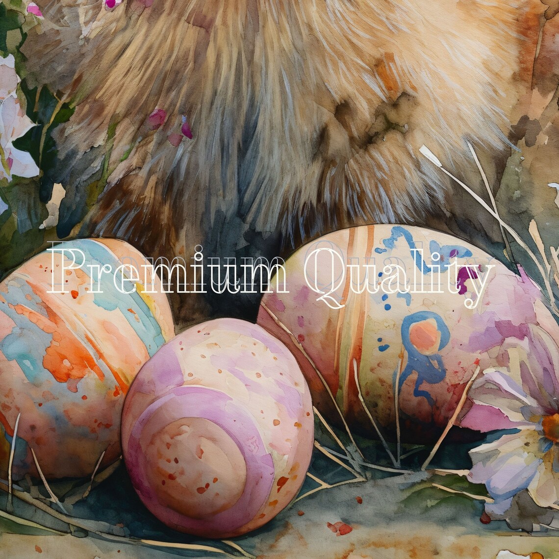 Easter Bunny Watercolor Art Print, Spring Decor - Image 2