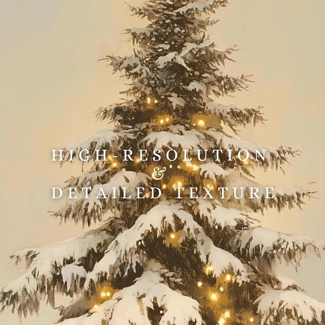 Snowy Christmas Tree Vintage Holiday Art Print - Image 3