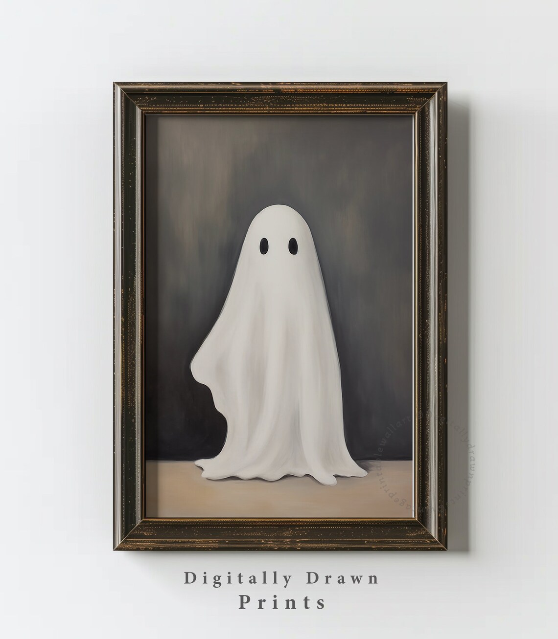 Minimalist White Ghost Dark Background Spooky Halloween Poster - Image 4