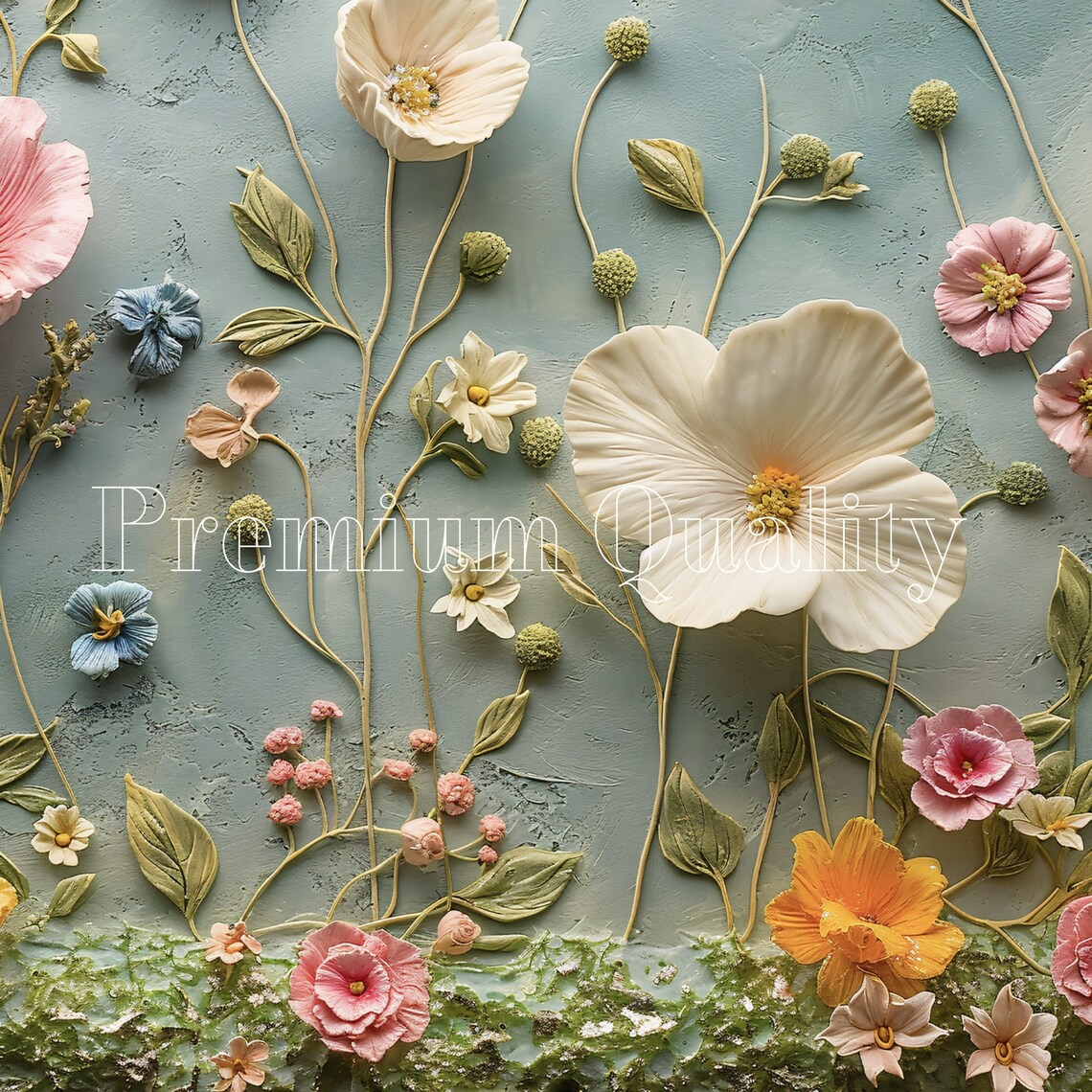 Abstract Spring Floral Oil Painting, Farmhouse Decor - Image 2