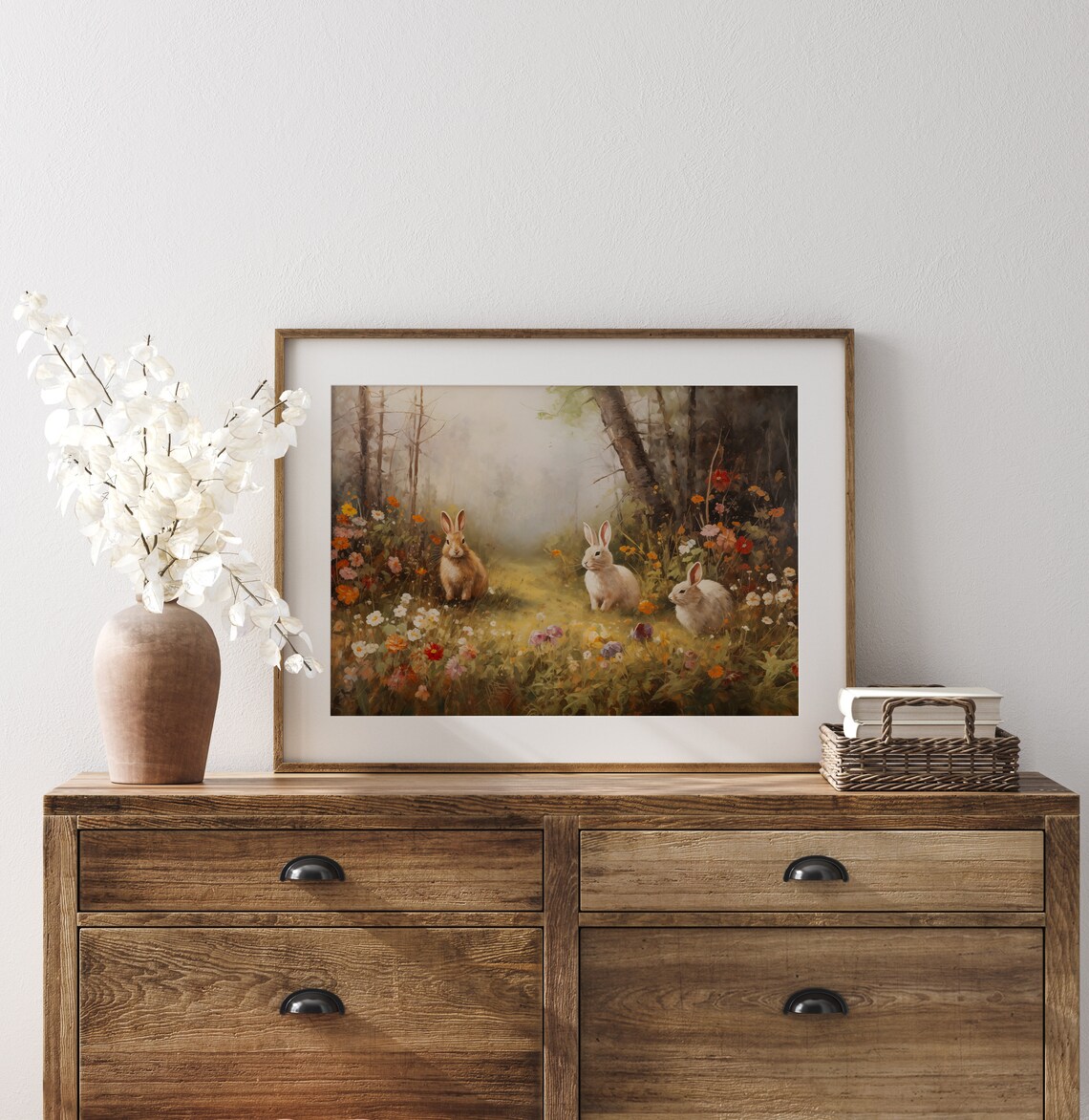 Moody Easter Bunnies Vintage Spring Art Print - Image 4