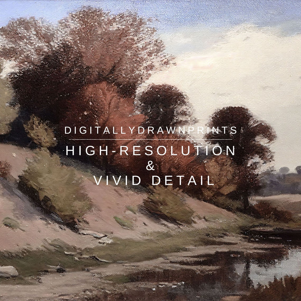 Frame Tv Art Autumn Landscape Field Autumn Farmhouse Decor Vintage Landscape Oil Painting Vintage Oil Painting - Image 2