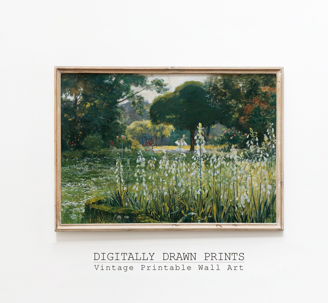 Summer Field Landscape, Vintage Farmhouse Art Print - Image 3