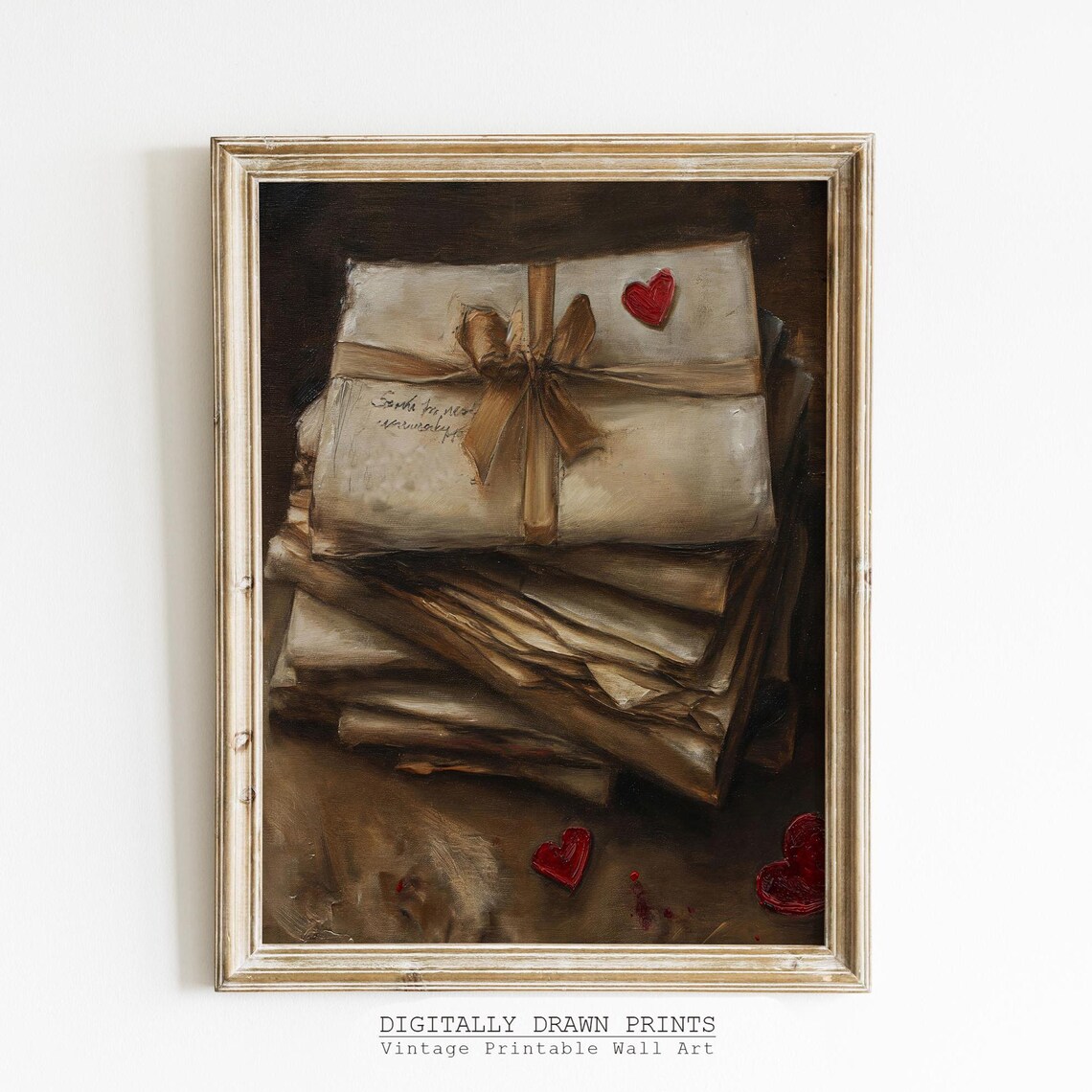 Vintage Love Letters Art Print, Cottagecore Decor
