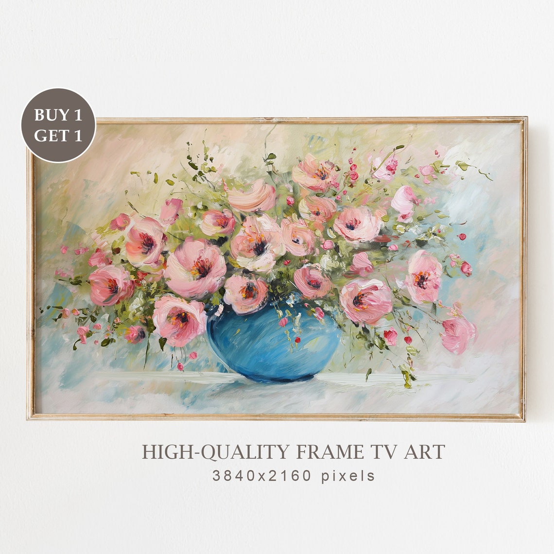 Mothers Day Frame Tv Art Still Life Floral Mothers Day Painting Summer Farmhouse Wall Art Mothers Day Tv Screensaver