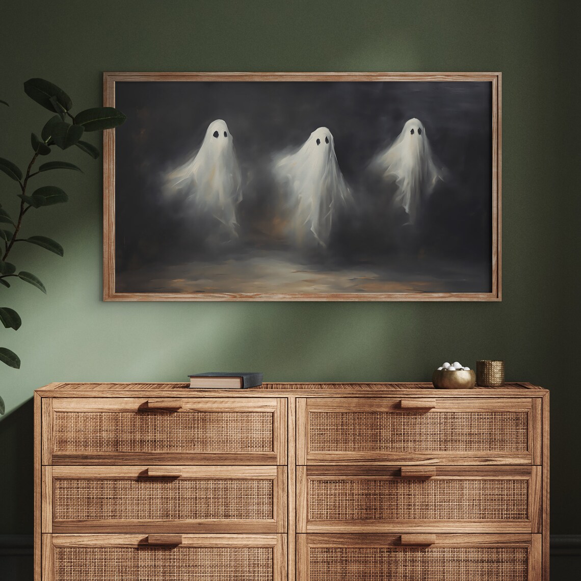 Halloween Ghost TV Art, Spooky Halloween Decor - Image 2