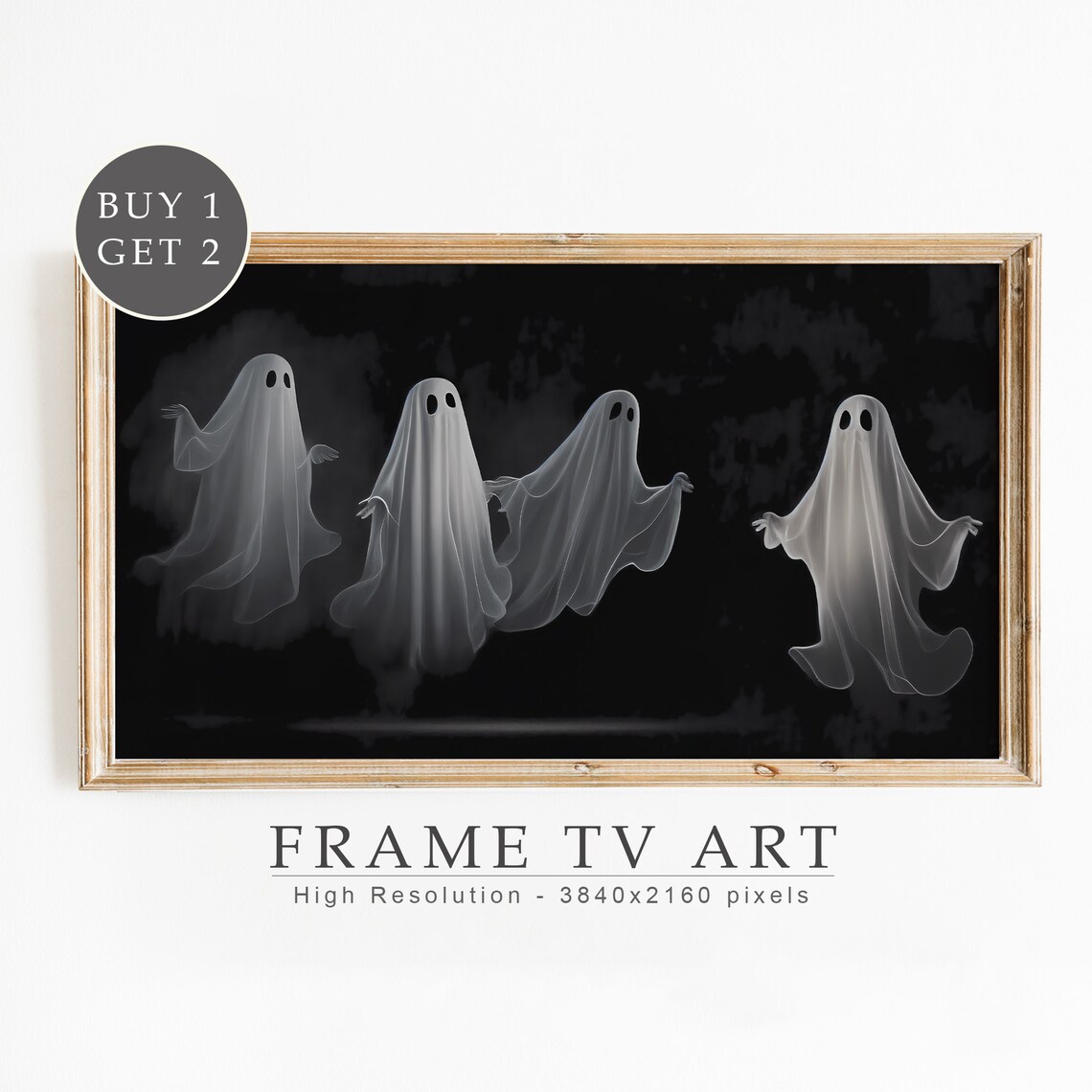 Halloween Ghost Art Print, Spooky TV Decor