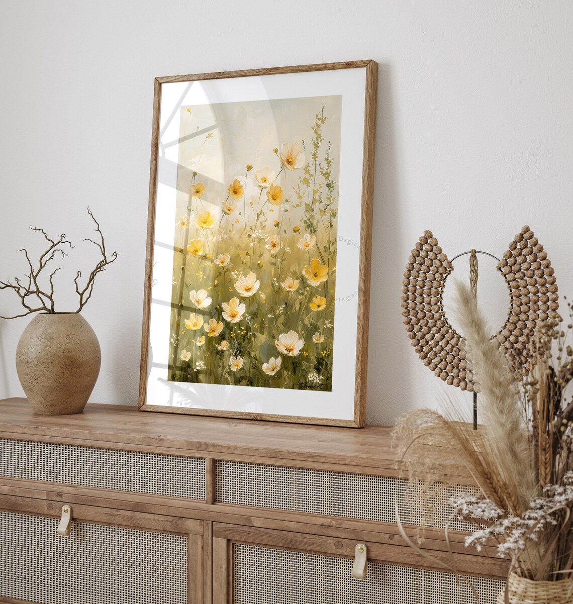 Wildflower Field Landscape, Vintage Floral Farmhouse - Image 3