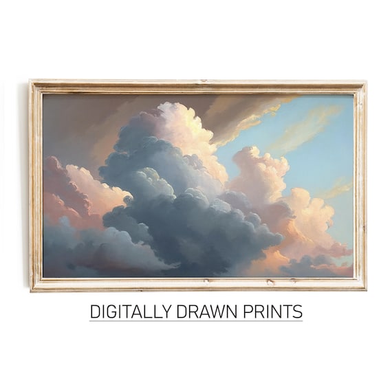 Cloud Painting Country Farmhouse Vintage Art Print