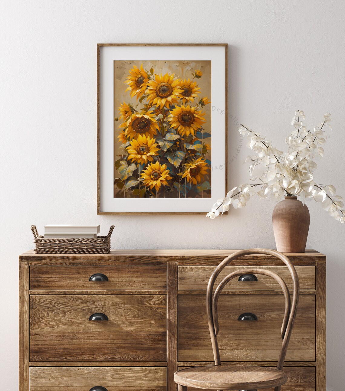 Wildflower Field Landscape, Vintage Floral Farmhouse Decor - Image 5