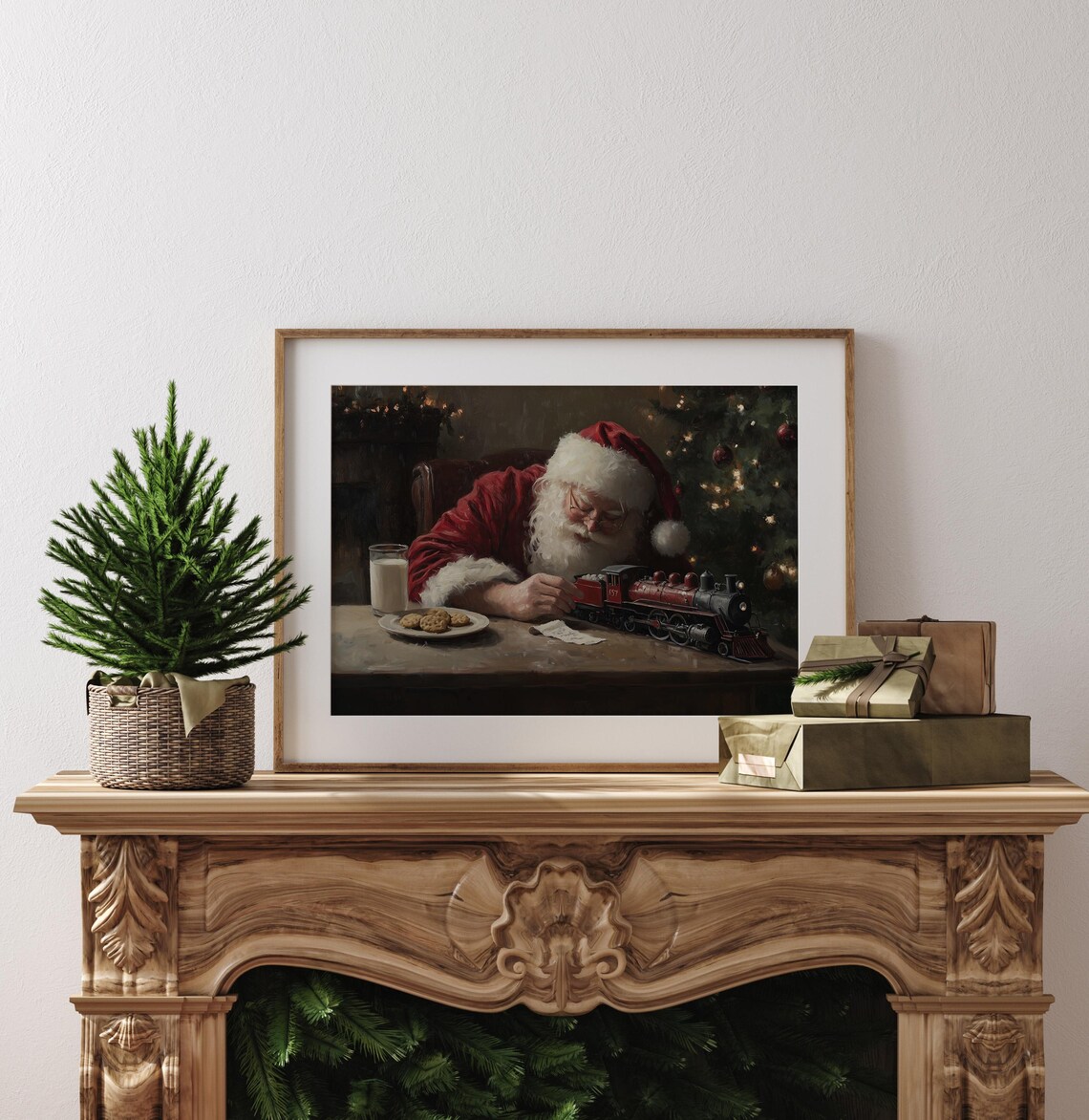 Christmas Santa Claus Farmhouse Poster Print - Image 3