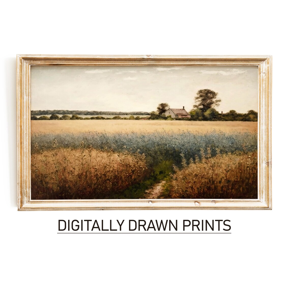 Wildflower Field Meadow Vintage Painting Poster