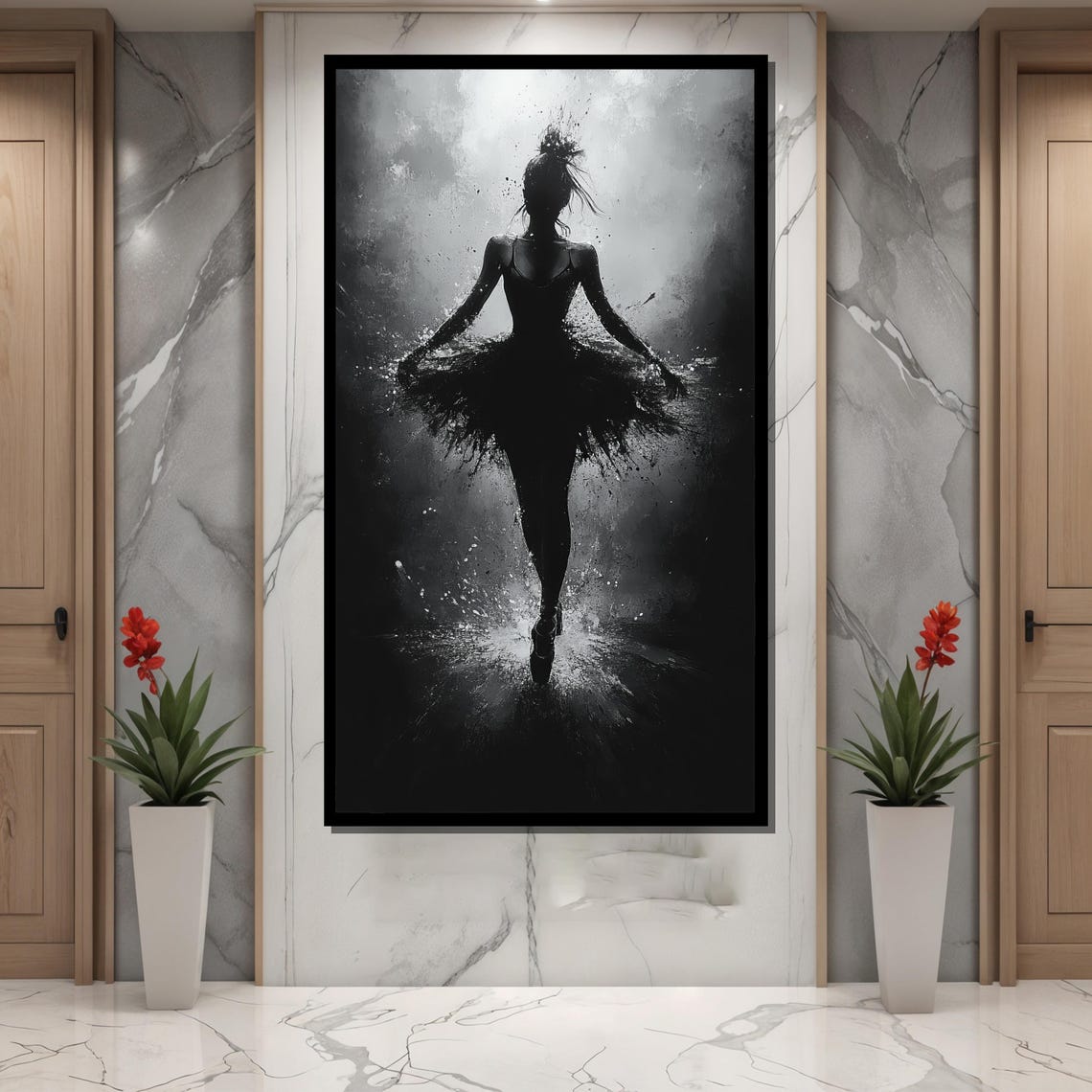 Black And White Ballerina, Elegant Ballet Dancer - Image 2