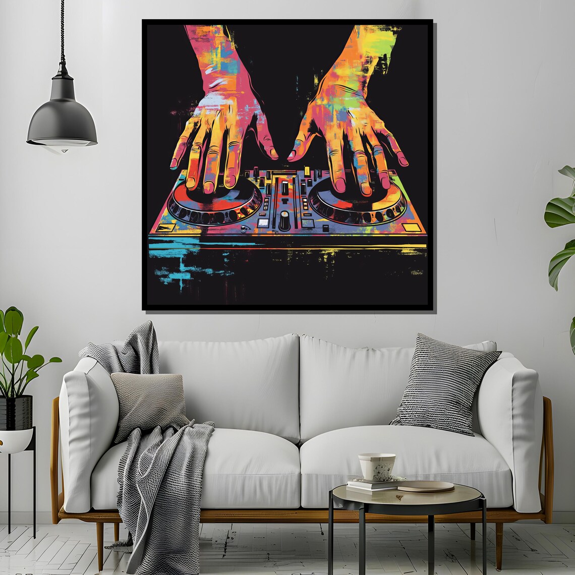 Colorful DJ Hands Abstract Art, Music Mixer - Image 2