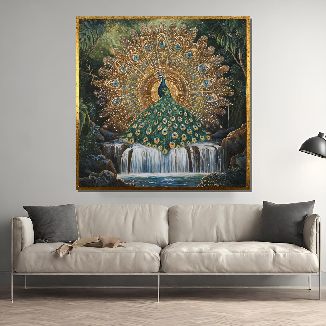 Mandala Peacock Art, Spiritual Animal Artwork