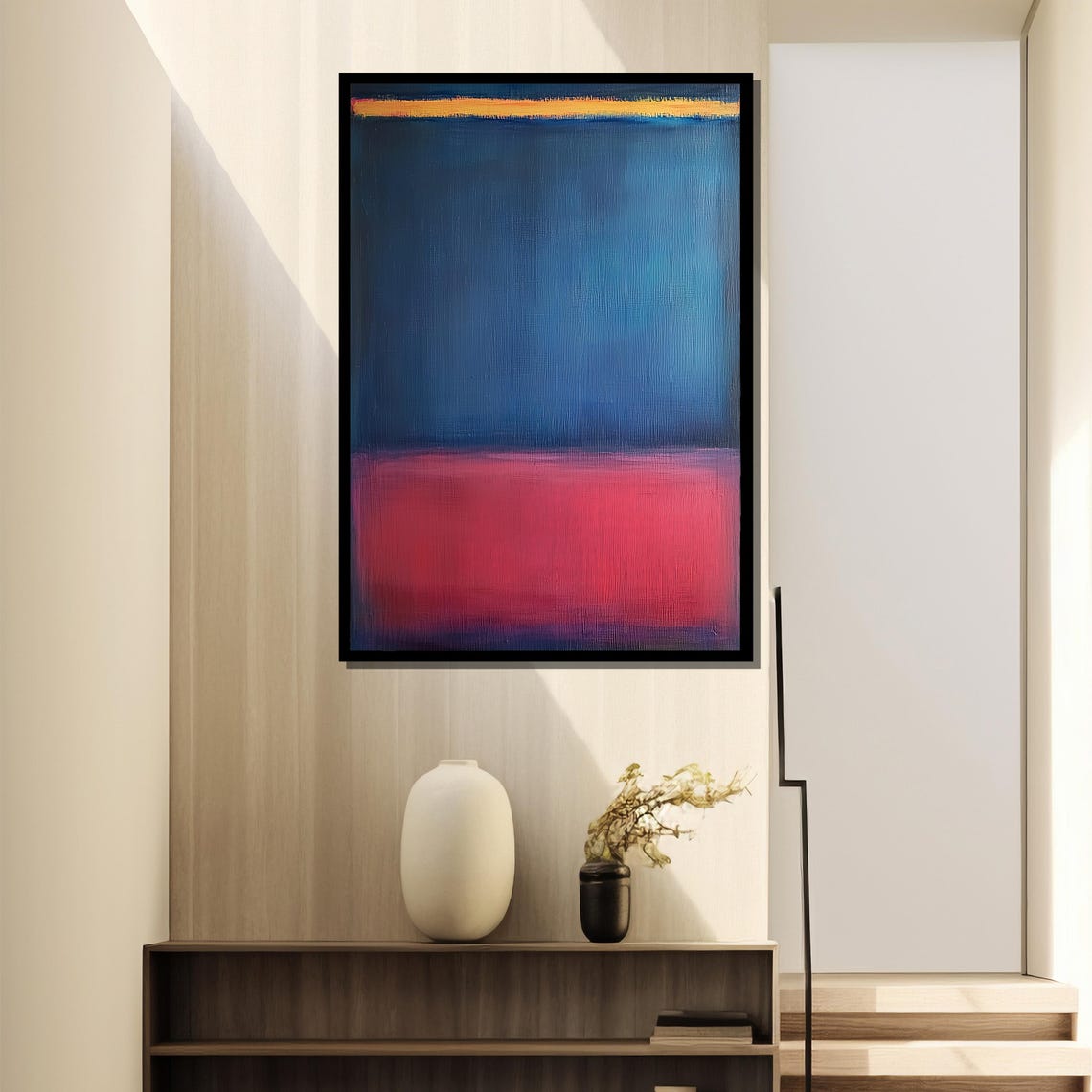 Mark Rothko Painting, Blue And Red Color Field - Image 2