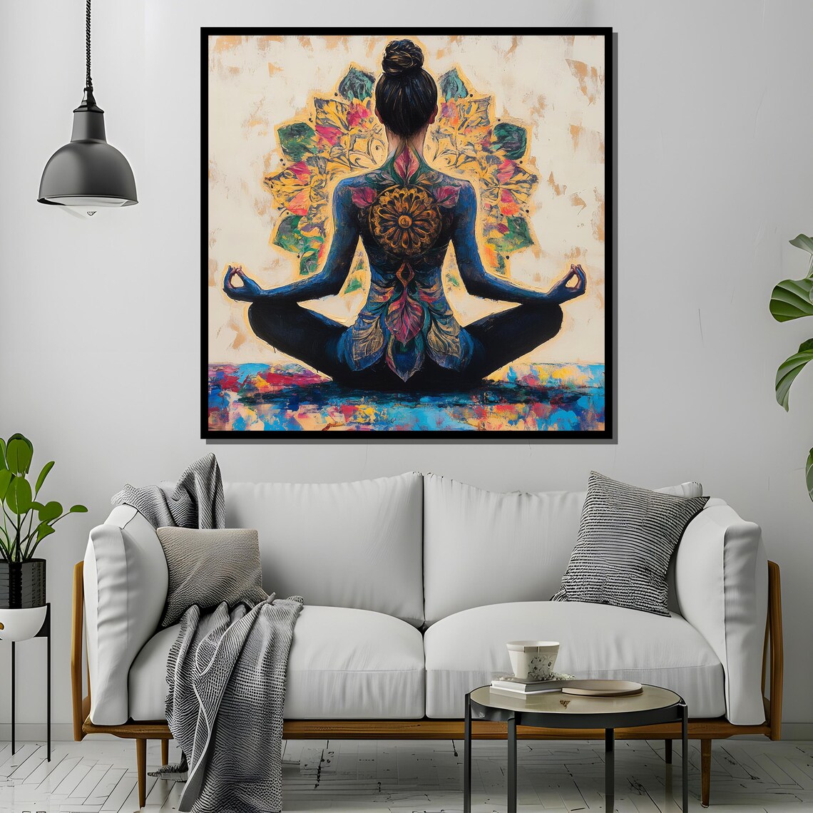 Mandala Yoga Meditation, Spiritual Lady Art Print - Image 2