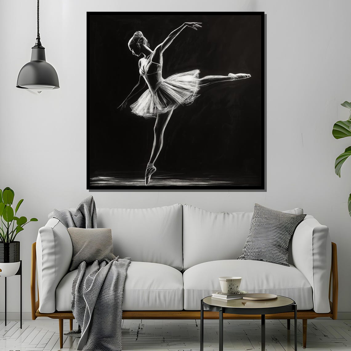 Graceful Ballet Dancer Sketch, Elegant Ballerina Print - Image 2