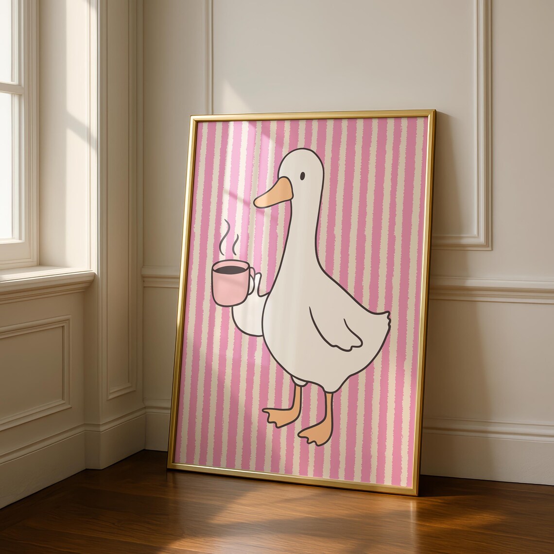 Goose Print Coffee Art Kitchen Wall Art Print